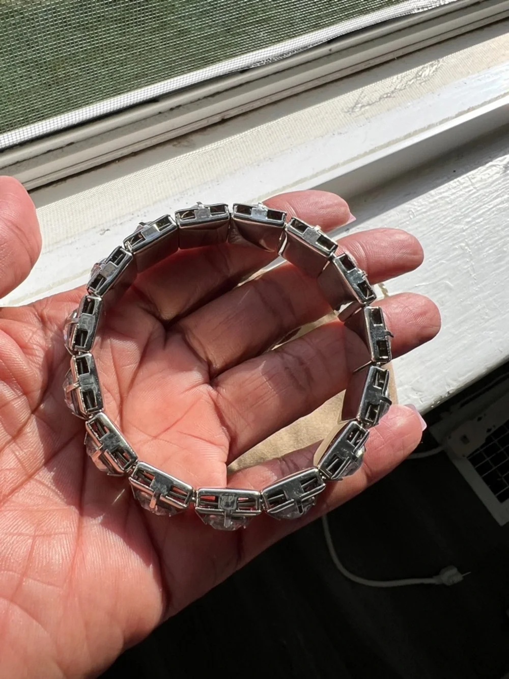 Silver Crystal Bracelet - Clear Stones - Picture 7 of 10